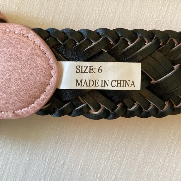 Woven Pink Belt with Gunmetal Closure Size 6 - Picture 5 of 6